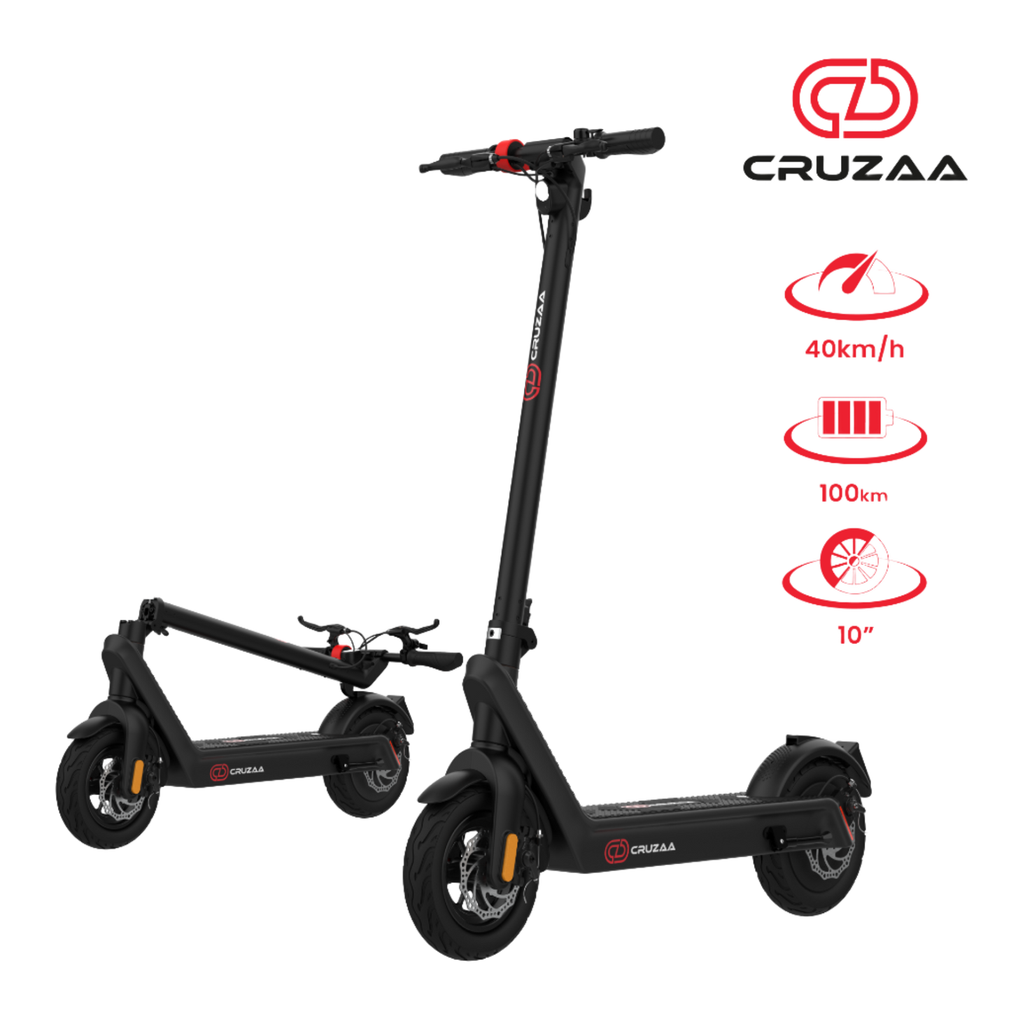 Commuta Pro Max Electric Foldable Scooter - 75km Range and 40kmh Max Speed