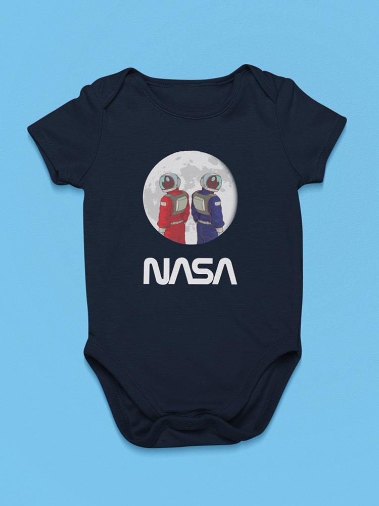 Nasa Astronaut Duo Over Moon Bodysuit -NASA Designs, Goodies N Stuff