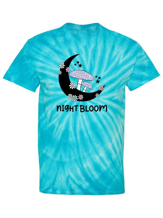 Night Bloom Mushroom Tie Dye Tee -SmartPrintsInk Designs, Goodies N Stuff