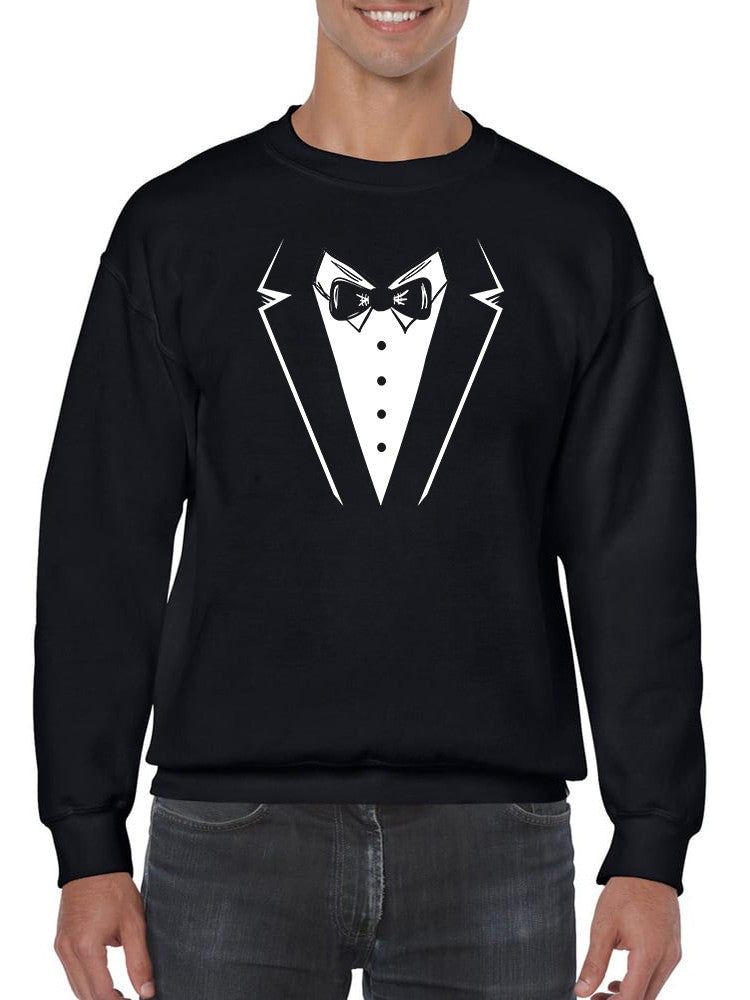 Drawn Tuxedo And Bow-tie Sweatshirt Men's -GoatDeals Designs, Goodies N Stuff