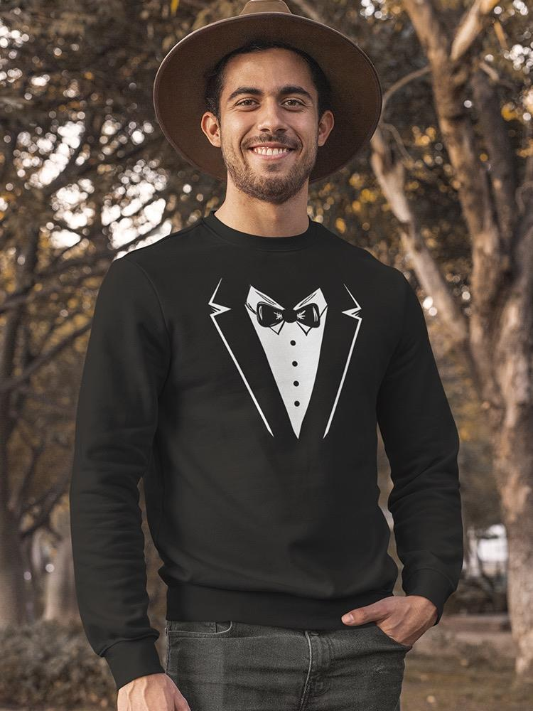 Drawn Tuxedo And Bow-tie Sweatshirt Men's -GoatDeals Designs, Goodies N Stuff