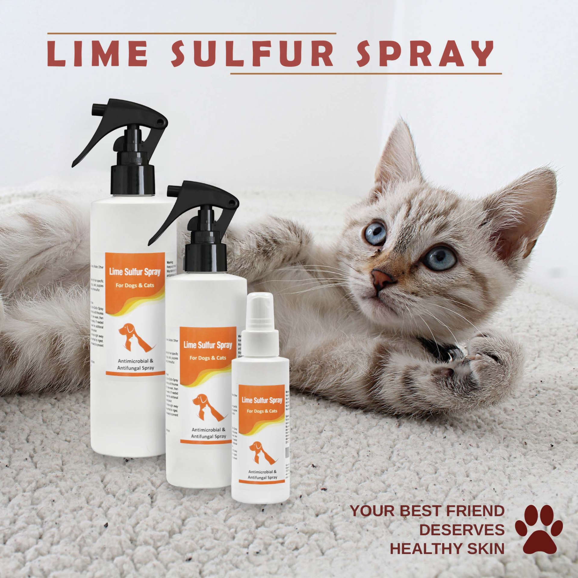 Lime Sulfur Pet Shampoo and Spray (8 oz each), Goodies N Stuff