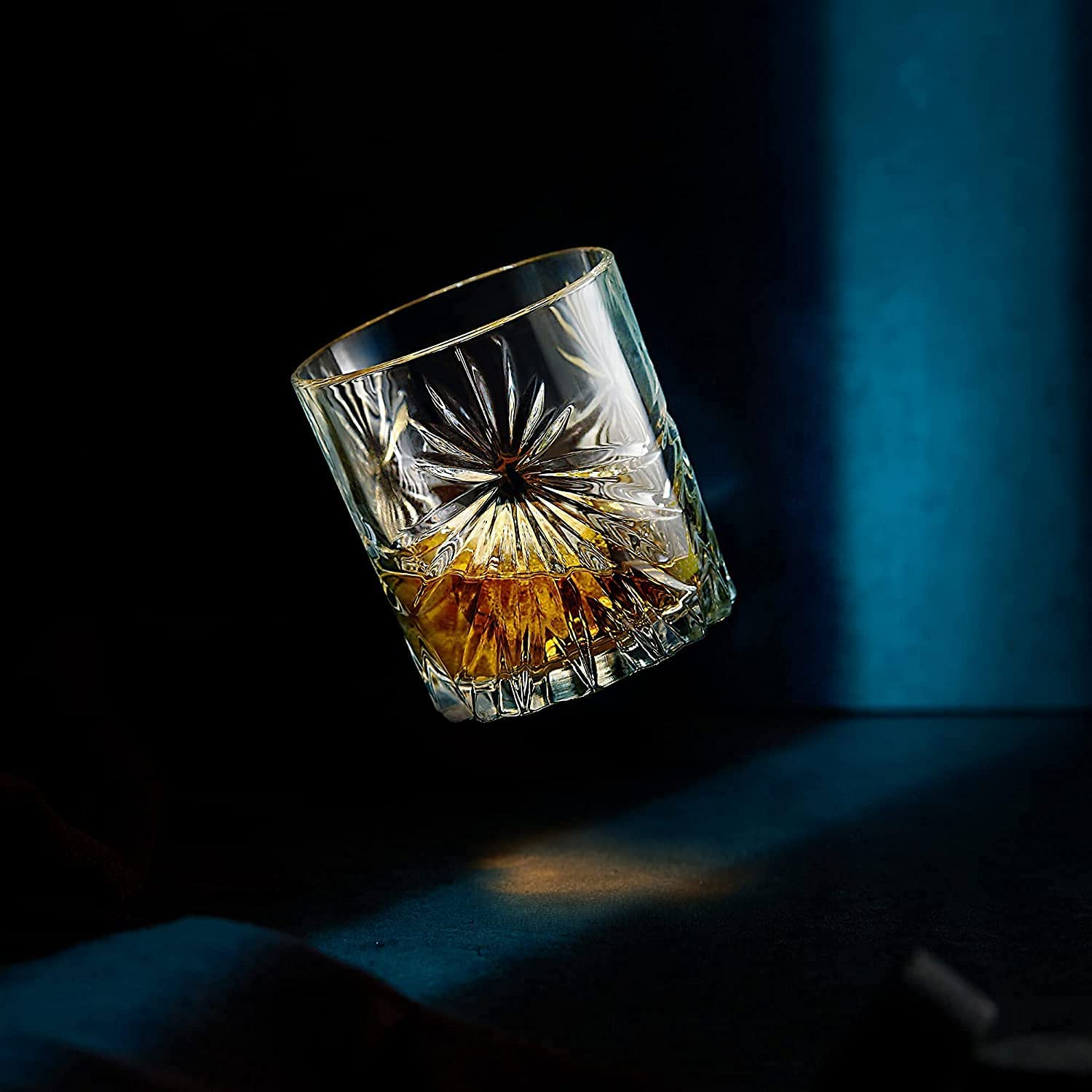 Whiskey Stones & Crystal Glass Gift Set - Soleil Tumbler (11.7oz), Goodies N Stuff