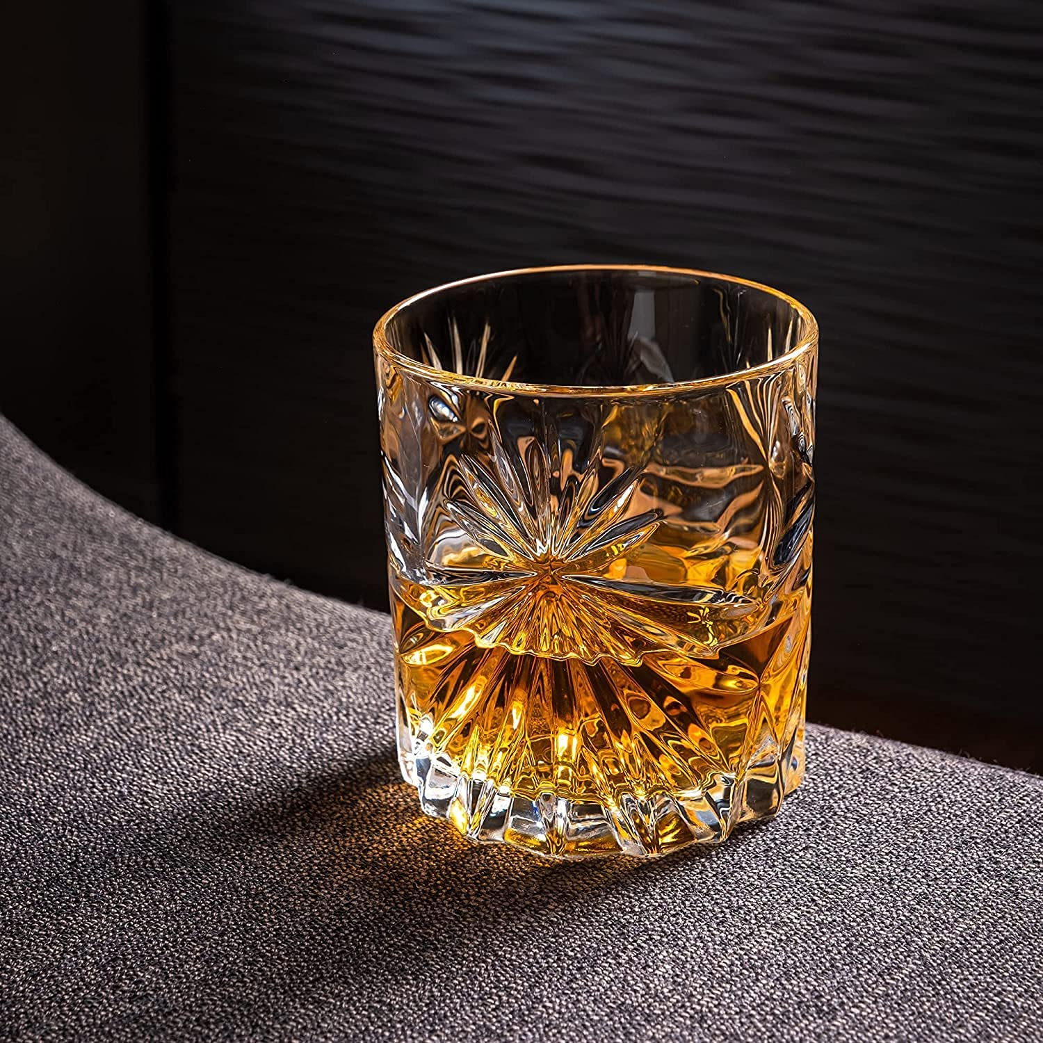 Whiskey Stones & Crystal Glass Gift Set - Soleil Tumbler (11.7oz), Goodies N Stuff