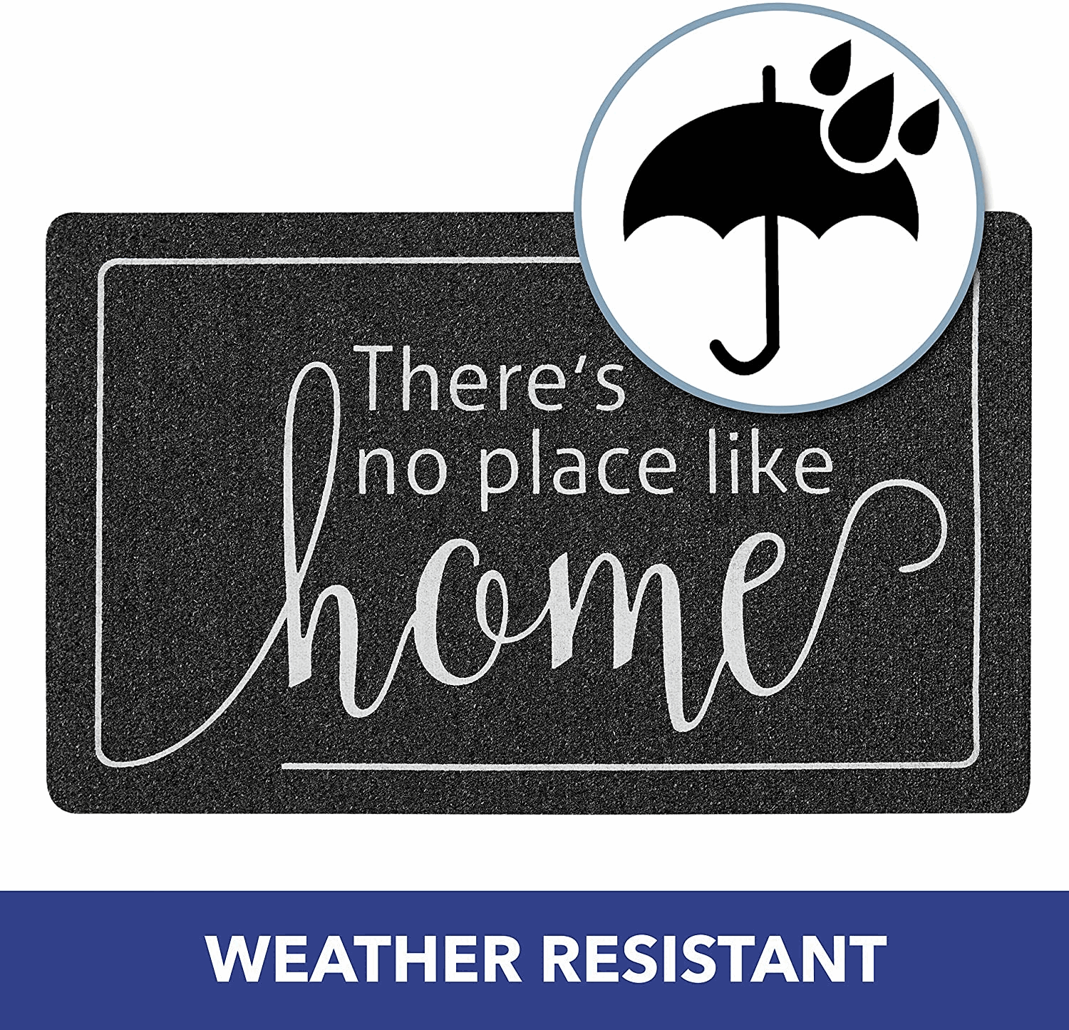 ''No Place Like Home'' Outdoor Rubber Doormat 18" x 30"