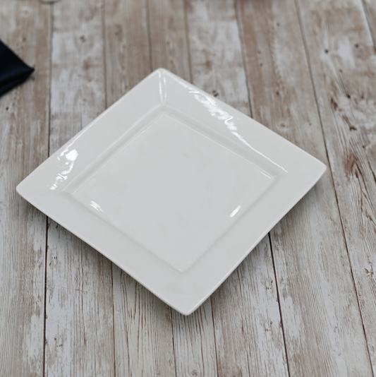 White Dinner Plate 10" inch X 10" inch | 25 X 25 Cm - Elegant Porcelain Tableware, Goodies N Stuff