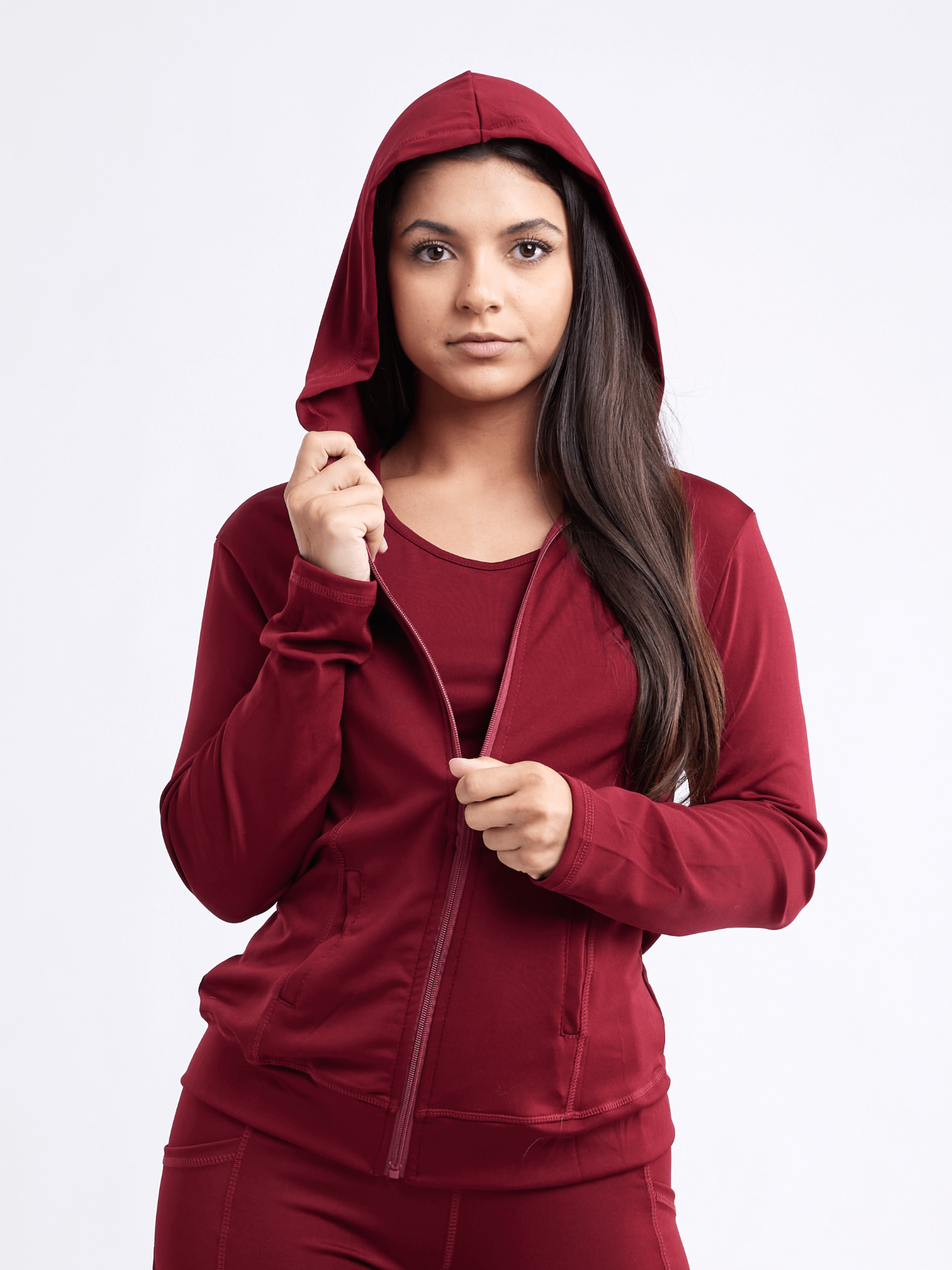 Athletic Fitted Zip-Up Hoodie Jacket with Pockets, Goodies N Stuff