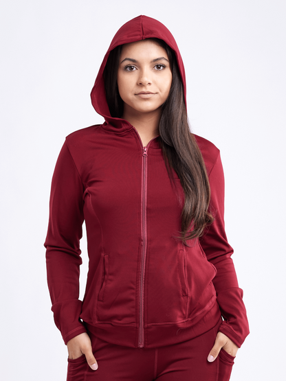 Athletic Fitted Zip-Up Hoodie Jacket with Pockets, Goodies N Stuff