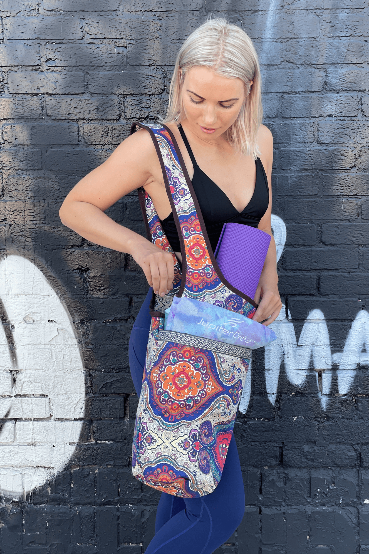 Yoga Mat Carrying Tote Bag with Large Pockets, Goodies N Stuff