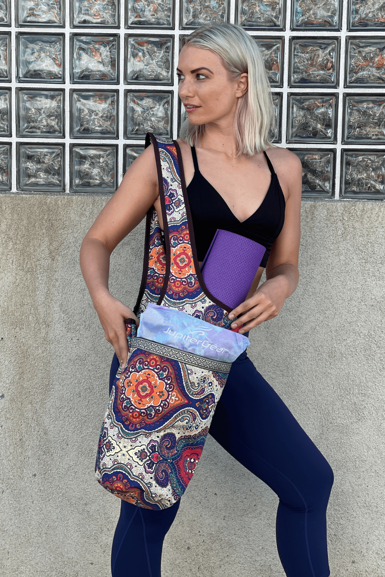 Yoga Mat Carrying Tote Bag with Large Pockets, Goodies N Stuff