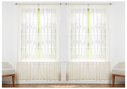 J&V TEXTILES 4-Pack Value: Solid Sheer Window Curtain Panels, Goodies N Stuff