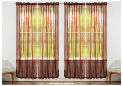 J&V TEXTILES 4-Pack Value: Solid Sheer Window Curtain Panels, Goodies N Stuff