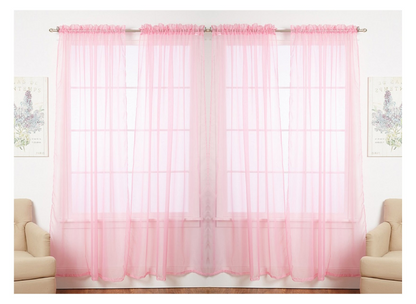 J&V TEXTILES 4-Pack Value: Solid Sheer Window Curtain Panels, Goodies N Stuff