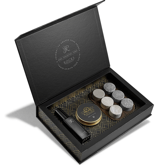 Whiskey Stones & Beard Care Grooming Kit Gift Set -  Sandalwood Scent, Goodies N Stuff