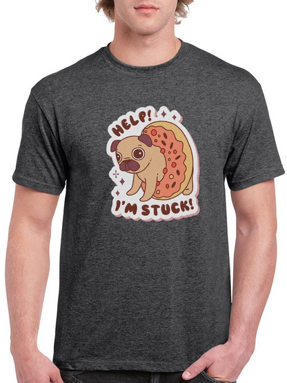 Help! Pug Is Stuck! T-shirt -SmartPrintsInk Designs, Goodies N Stuff