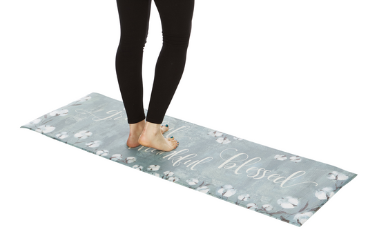 Grateful Thankful Bless Anti-Fatigue Memory Foam Kitchen Mat, Goodies N Stuff