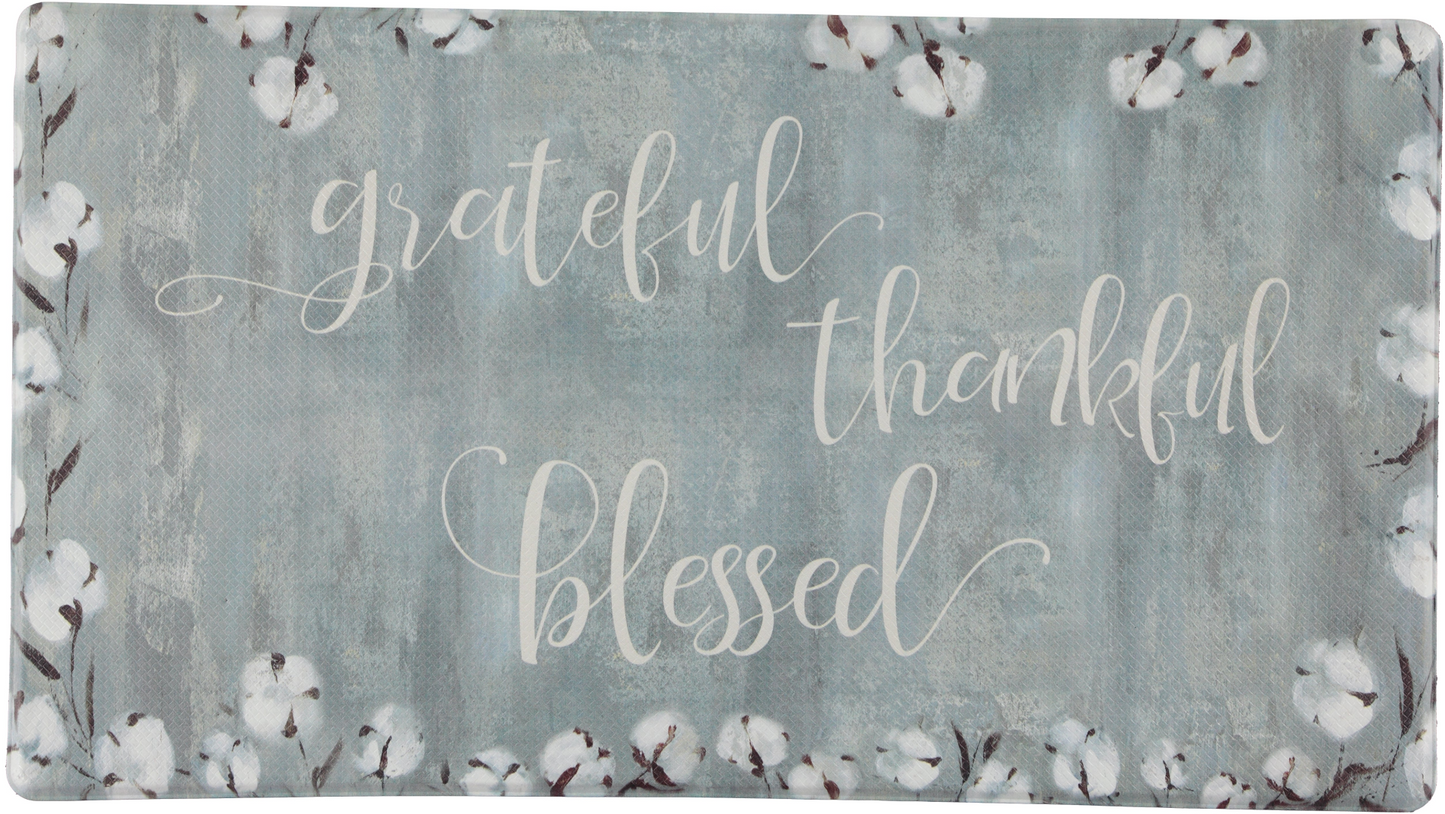 Grateful Thankful Bless Anti-Fatigue Memory Foam Kitchen Mat, Goodies N Stuff