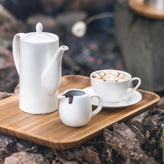 15-Piece Coffee Entertaining Set | Wilmax Porcelain & Bamboo, Goodies N Stuff