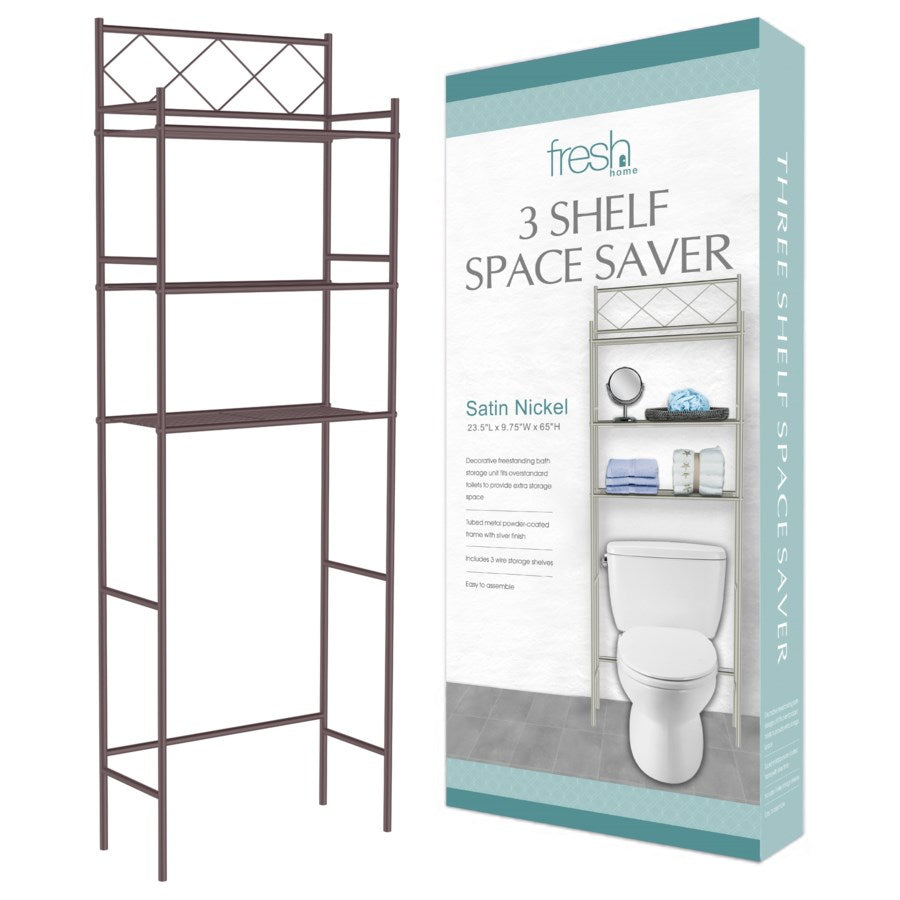 J&V TEXTILES 3-Shelf Metal Bathroom Organizer Over The Toilet, Bathroom Space Saver, Goodies N Stuff