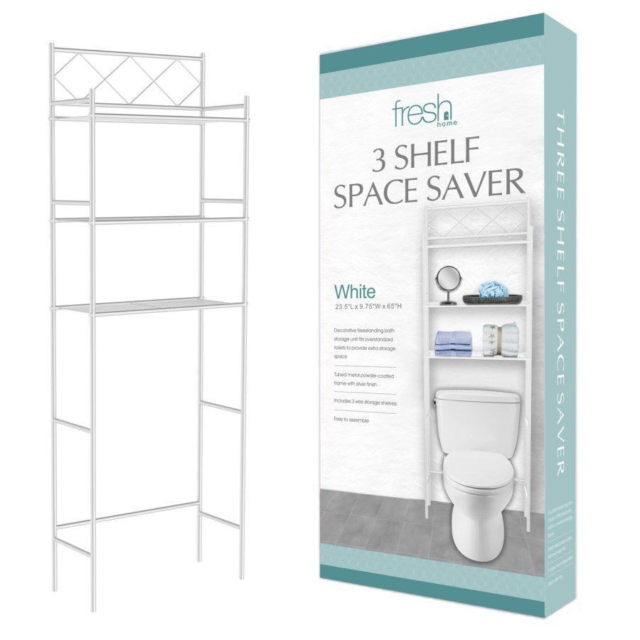 J&V TEXTILES 3-Shelf Metal Bathroom Organizer Over The Toilet, Bathroom Space Saver, Goodies N Stuff