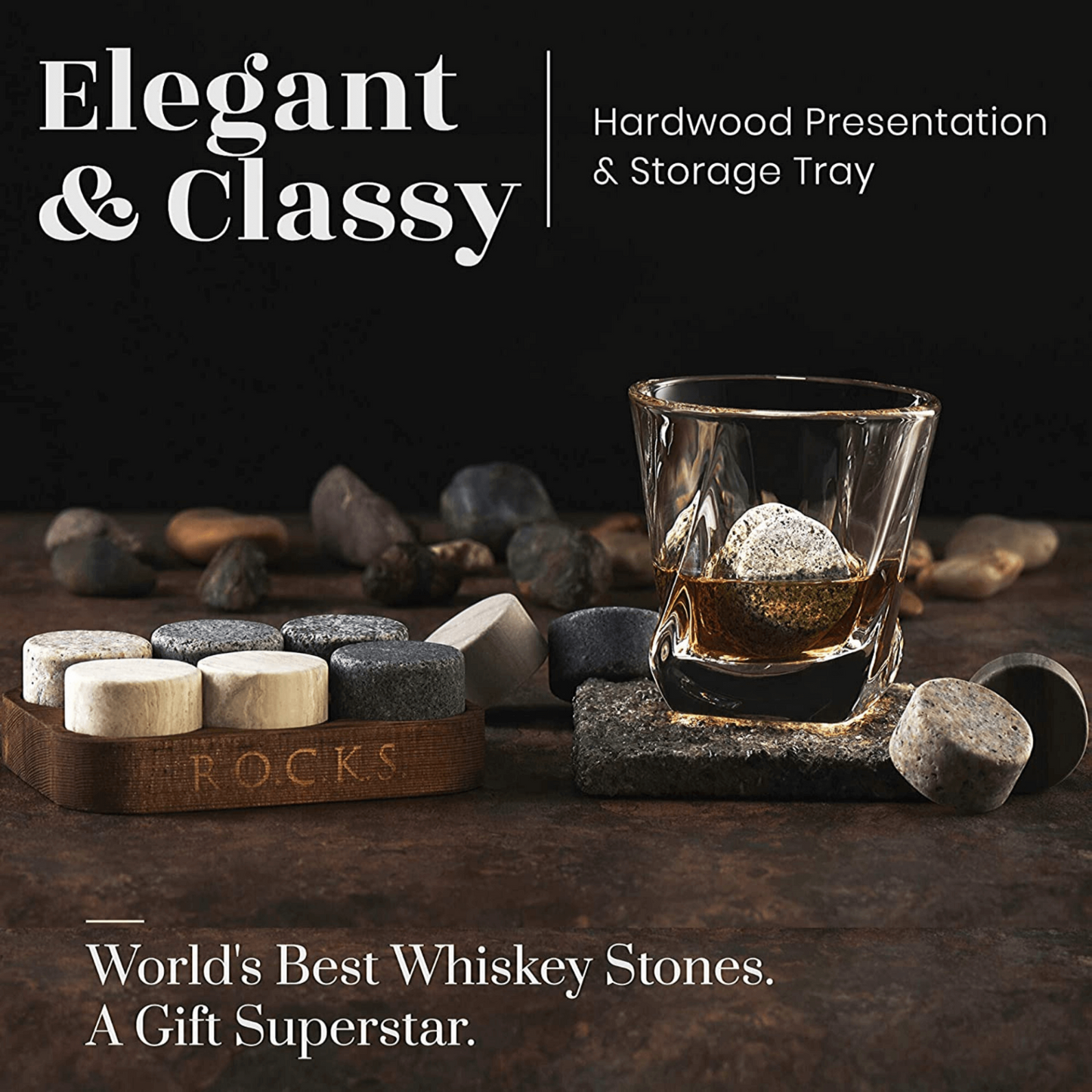 Whiskey Stones & Kentucky Bourbon Barrel Aged Coffee Tasting Gift Set, Goodies N Stuff
