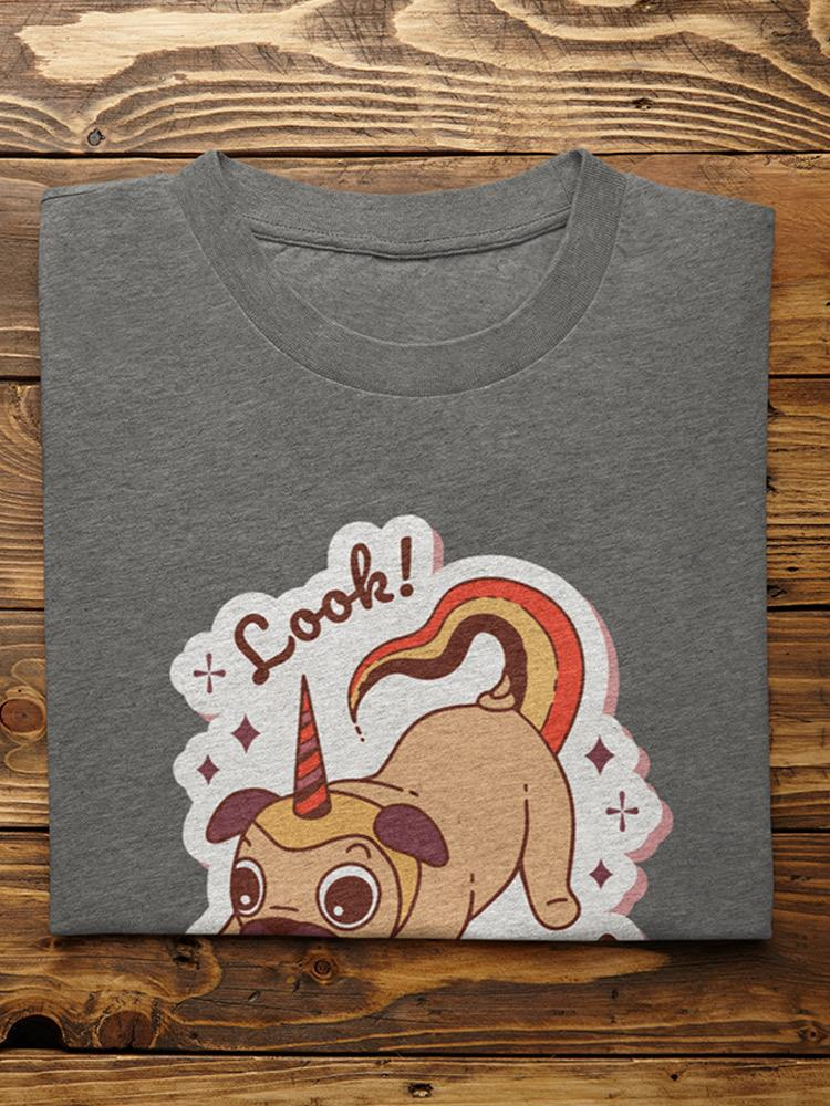 Look! I'm A Unicorn. Pug T-shirt -SmartPrintsInk Designs, Goodies N Stuff