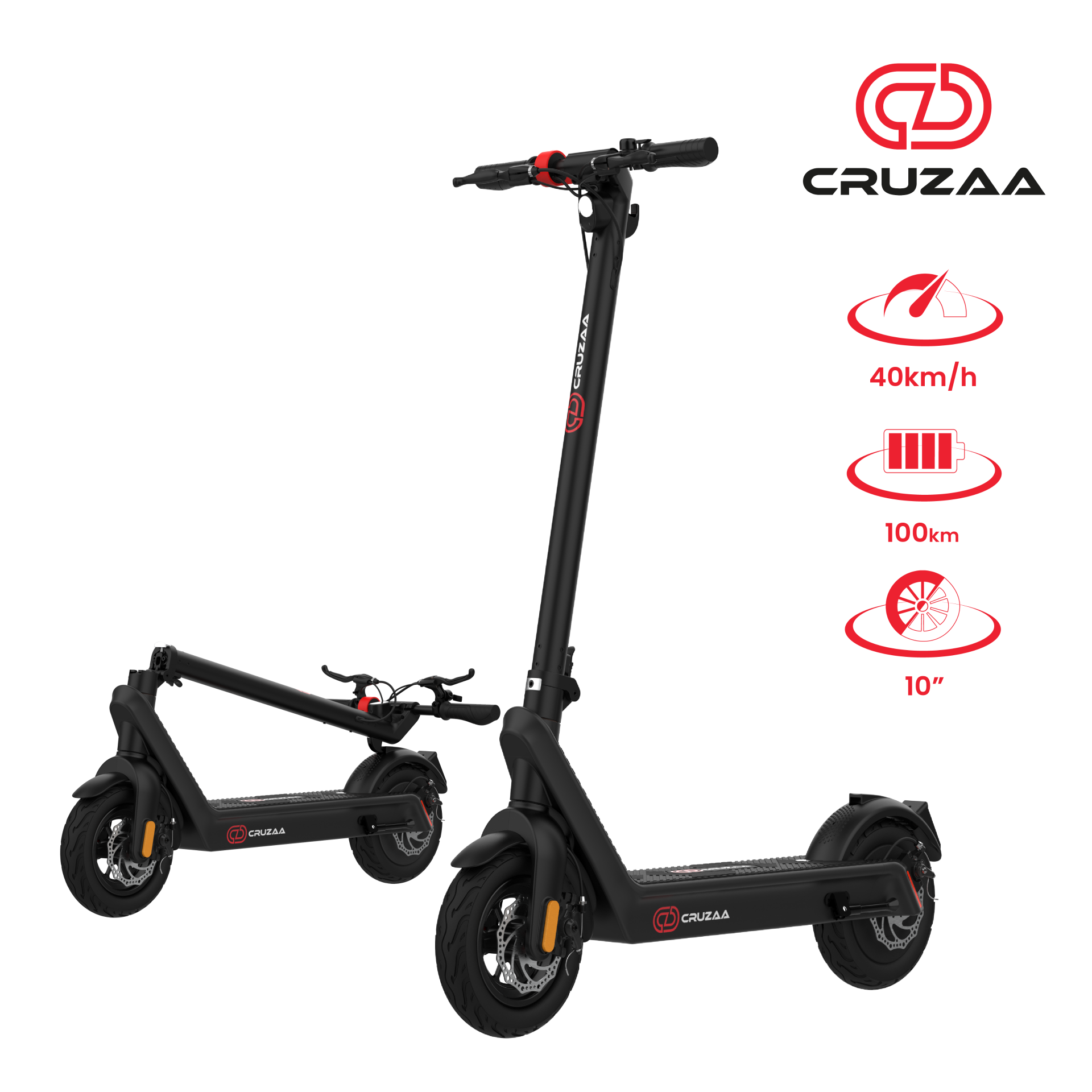 Commuta Pro Max Electric Foldable Scooter - 75km Range and 40kmh Max Speed, Goodies N Stuff