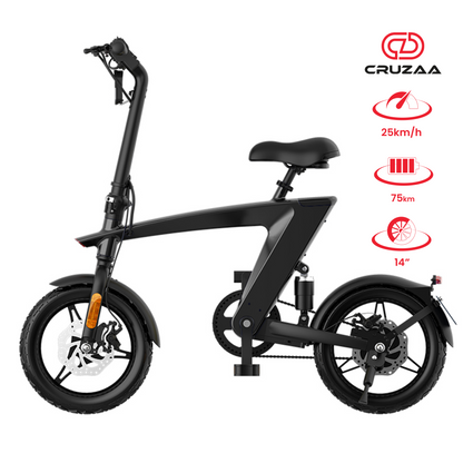 The Max foldable E-Bike Carbon Black Range 35km - Top Speed 25km/h, Goodies N Stuff