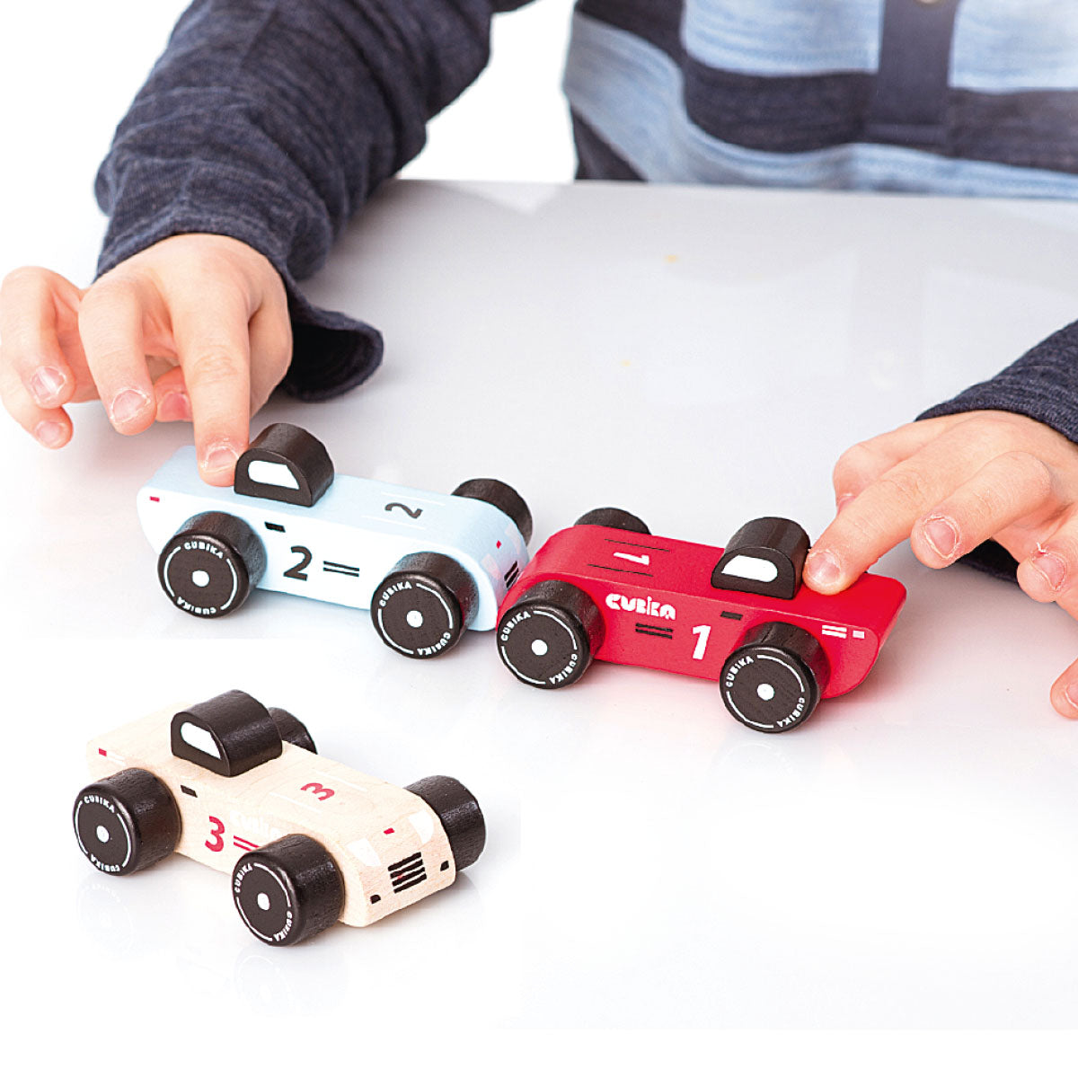 Wise Elk/Cubika Wooden Toy - Vehicle Set Racing Cars, Goodies N Stuff