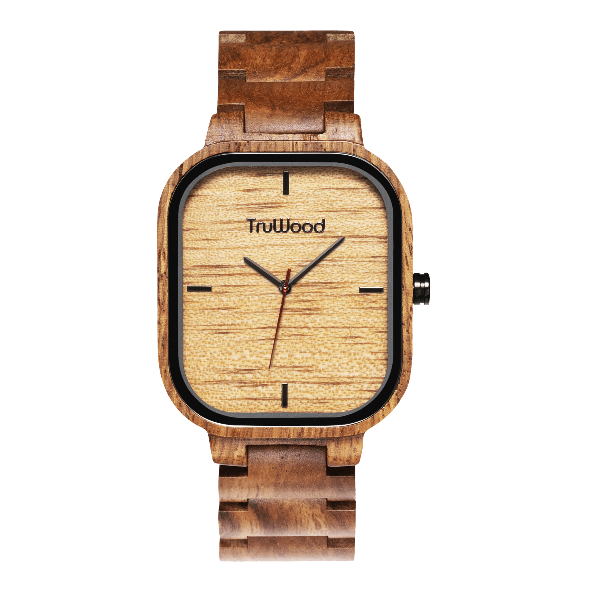 TruWood Blazer - Rugged Journeyman Square Watch with Kosso Wood Design, Goodies N Stuff