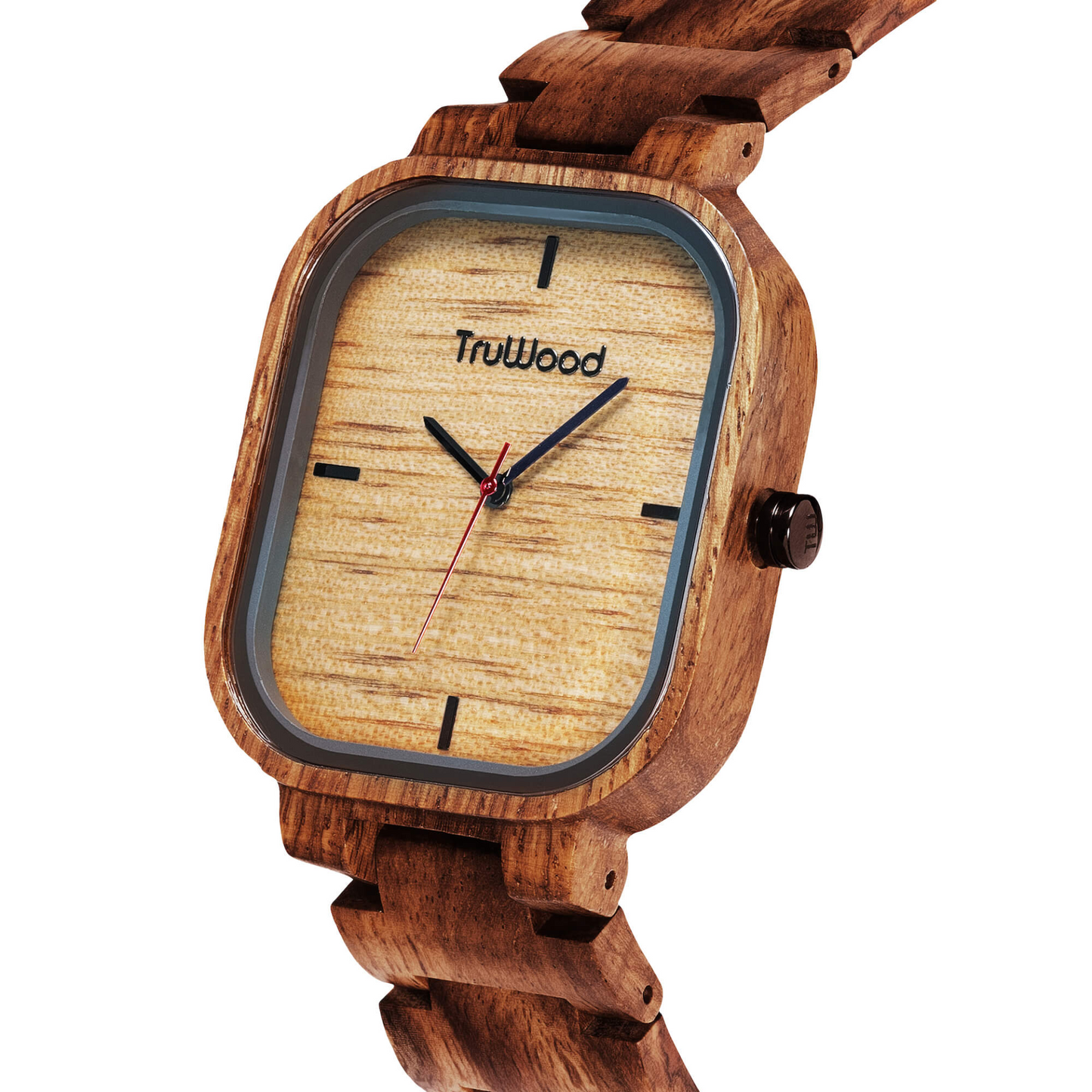 TruWood Blazer - Rugged Journeyman Square Watch with Kosso Wood Design, Goodies N Stuff