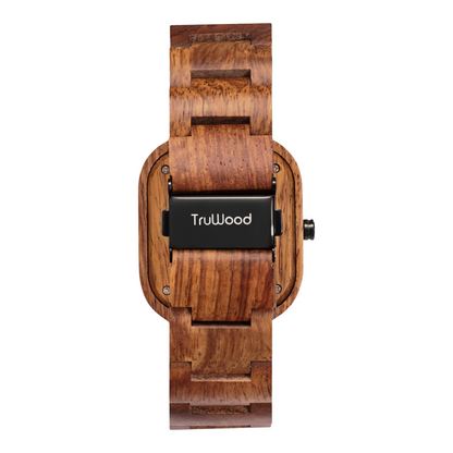 TruWood Blazer - Rugged Journeyman Square Watch with Kosso Wood Design, Goodies N Stuff