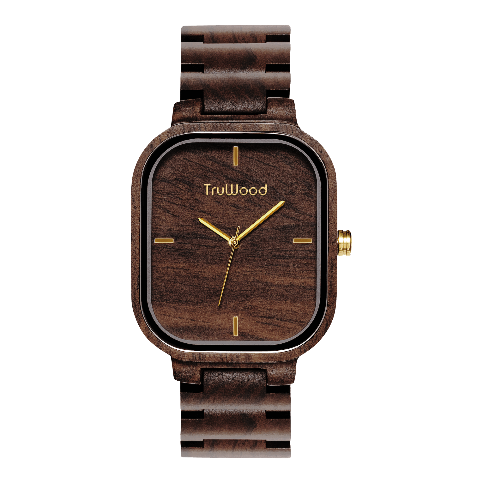 TruWood Carbon Square Wood Watch - Rugged Journeyman's Timepiece, Goodies N Stuff