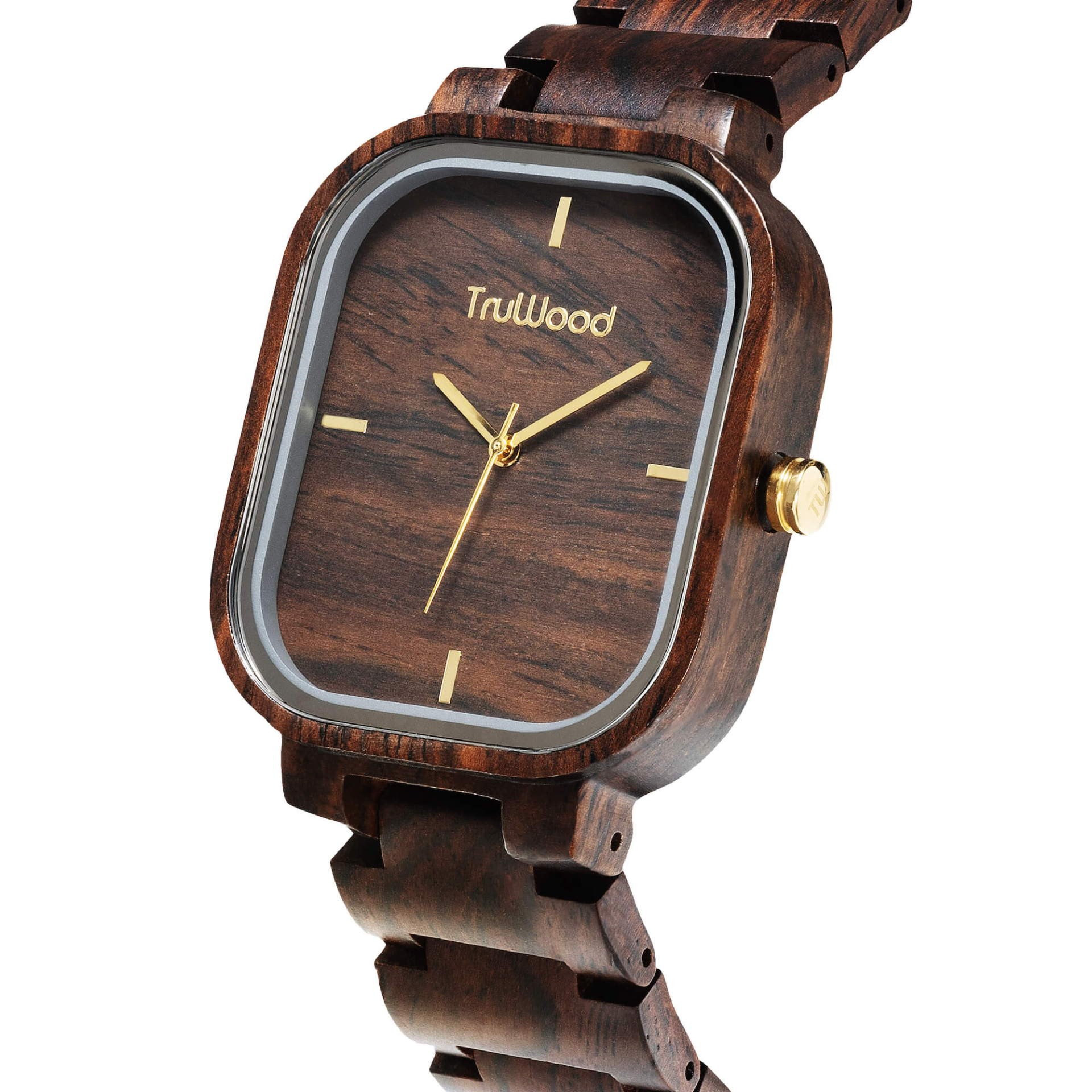 TruWood Carbon Square Wood Watch - Rugged Journeyman's Timepiece, Goodies N Stuff