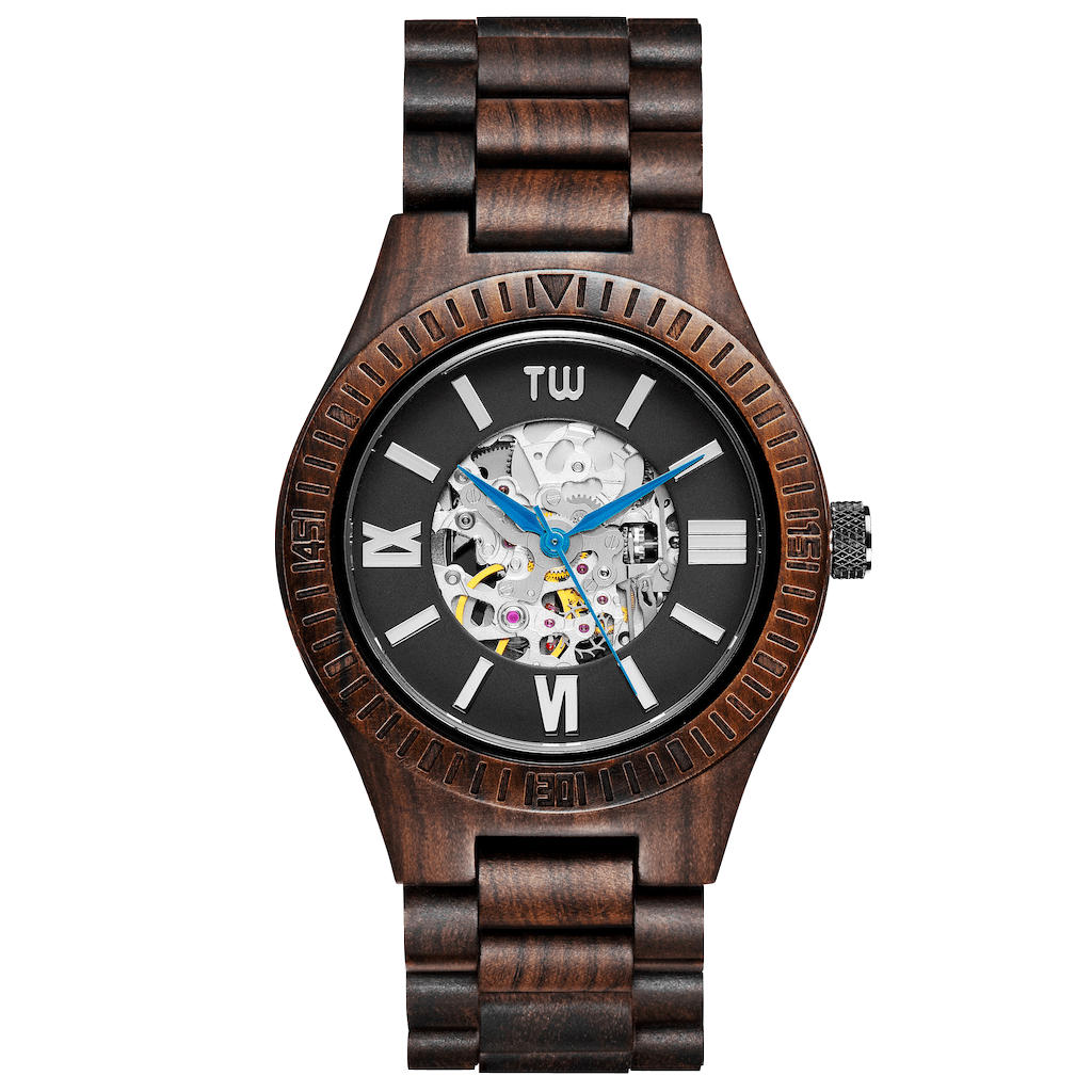 Atlas - Luxury Automatic Black Sandalwood Watch, Goodies N Stuff