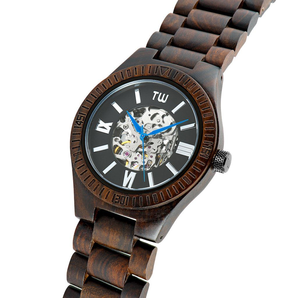 Atlas - Luxury Automatic Black Sandalwood Watch, Goodies N Stuff