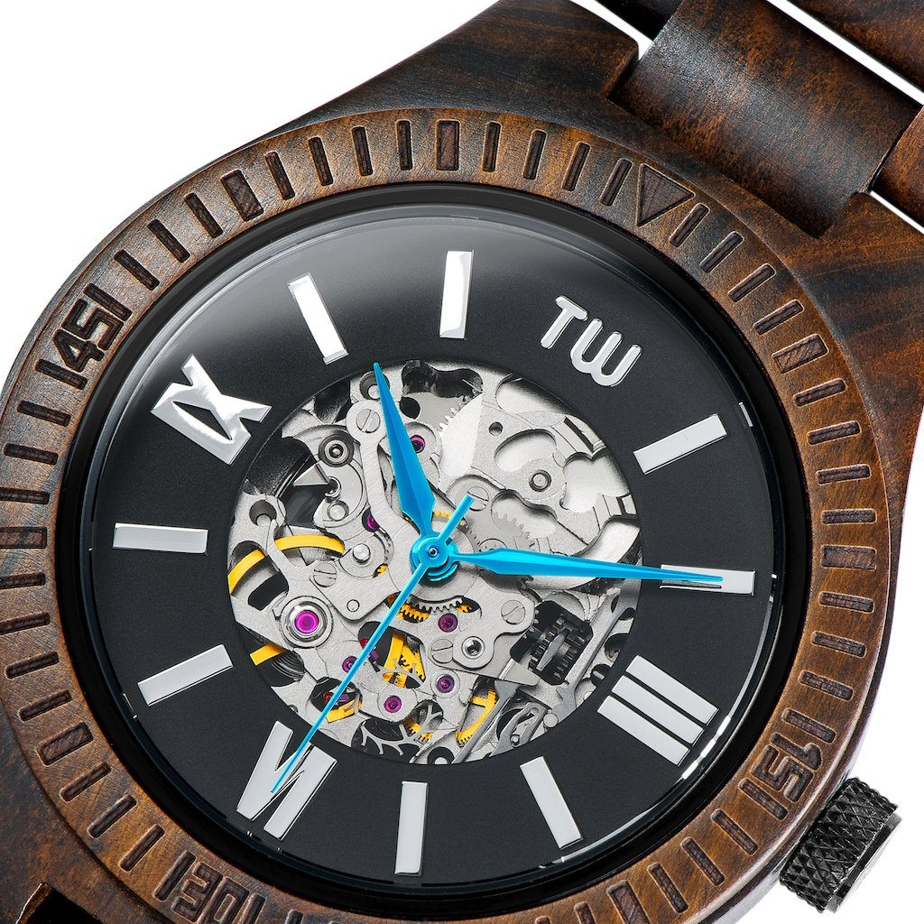 Atlas - Luxury Automatic Black Sandalwood Watch, Goodies N Stuff