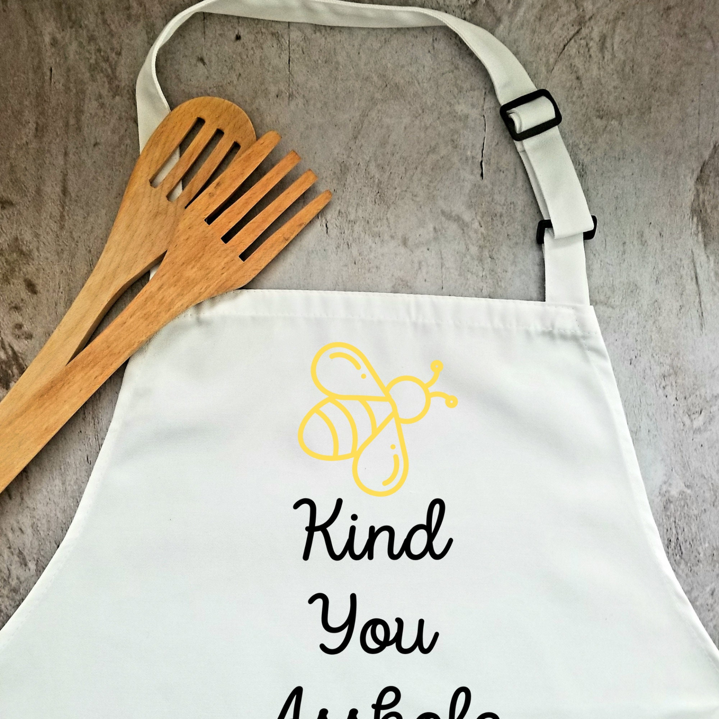 Bee Kind You Asshole Humorous Apron | Funny Adjustable Kitchen or BBQ Apron | Perfect Housewarming Gift for Cook or Griller, Goodies N Stuff