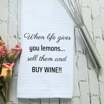 Buy Wine Funny Kitchen Towel Sayings | Farmhouse Sarcastic Dish Towel with Quote | Gift for Wine Lover or Cook, Goodies N Stuff