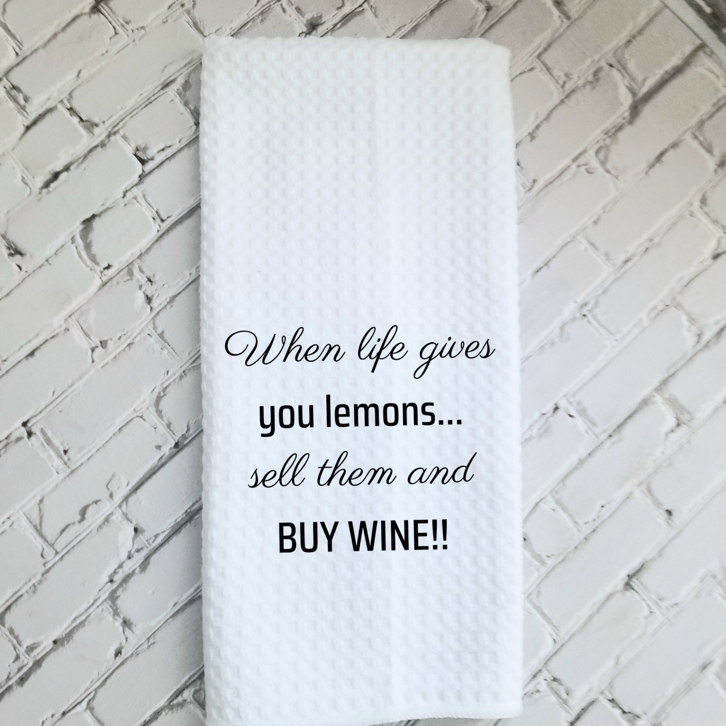 Buy Wine Funny Kitchen Towel Sayings | Farmhouse Sarcastic Dish Towel with Quote | Gift for Wine Lover or Cook, Goodies N Stuff