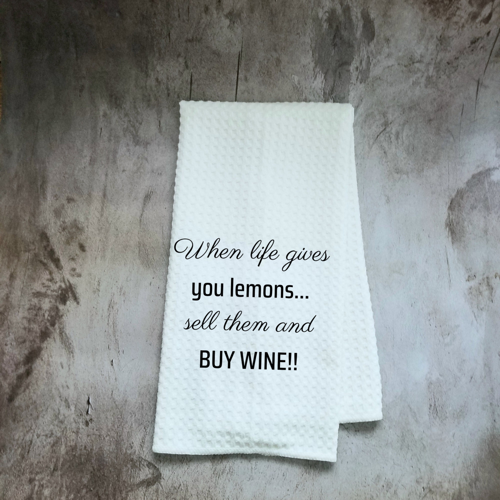 Buy Wine Funny Kitchen Towel Sayings | Farmhouse Sarcastic Dish Towel with Quote | Gift for Wine Lover or Cook, Goodies N Stuff