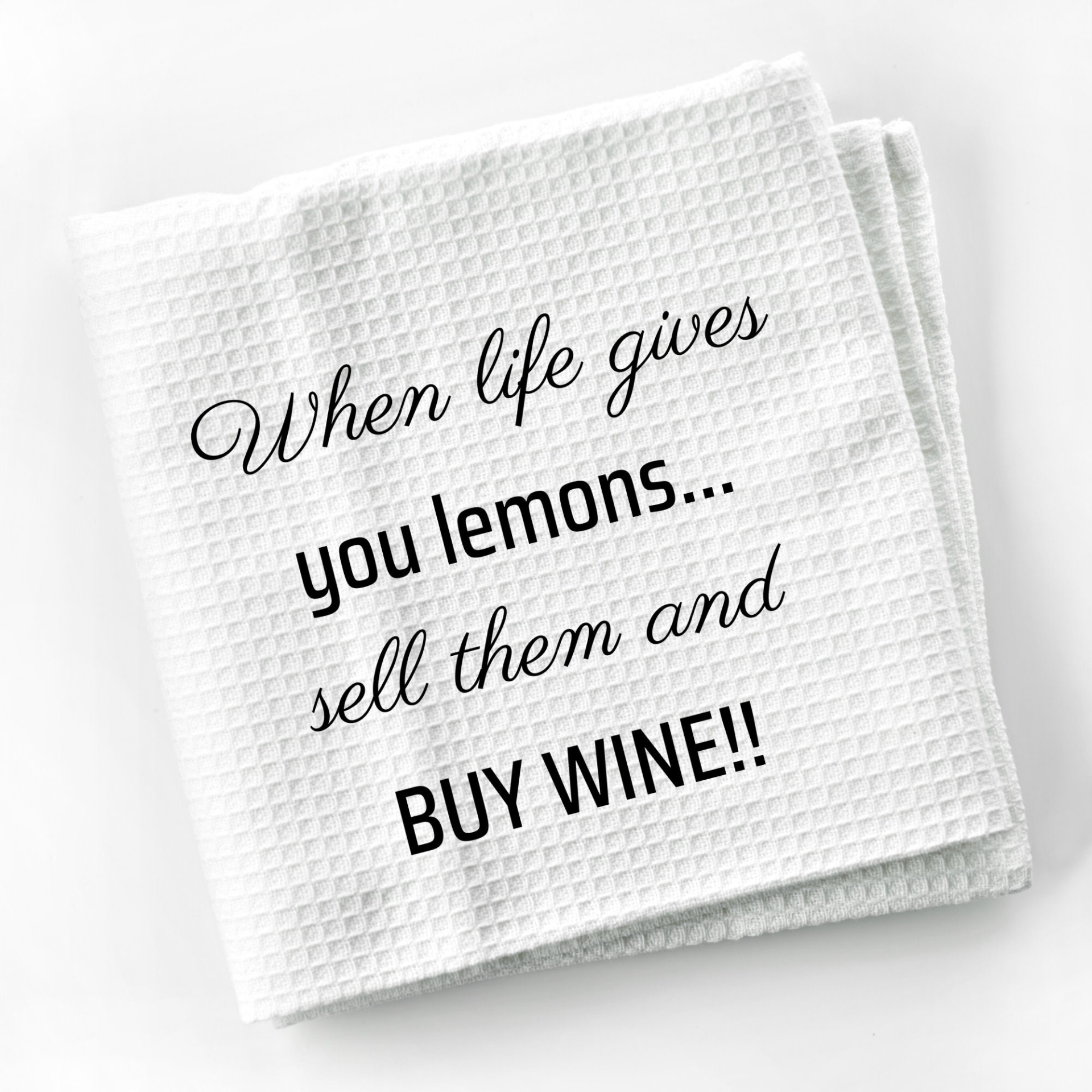 Buy Wine Funny Kitchen Towel Sayings | Farmhouse Sarcastic Dish Towel with Quote | Gift for Wine Lover or Cook, Goodies N Stuff