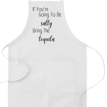 Be Salty Bring the Tequila Humorous Apron | Funny Adjustable Kitchen or BBQ Apron | Perfect Housewarming Gift for Cook or Griller, Goodies N Stuff