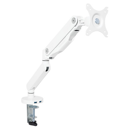 Single Monitor Arm with Dual USB 3.0 Port in White Finish, A2MAS1730-WH, Goodies N Stuff