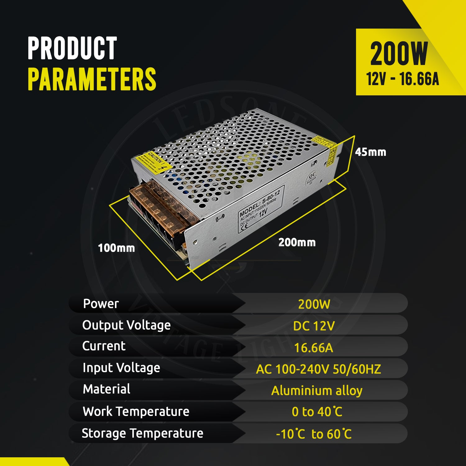 DC 12V 16.6 Amp Switching Power Supply for LED Strips CCTV~1015, Goodies N Stuff