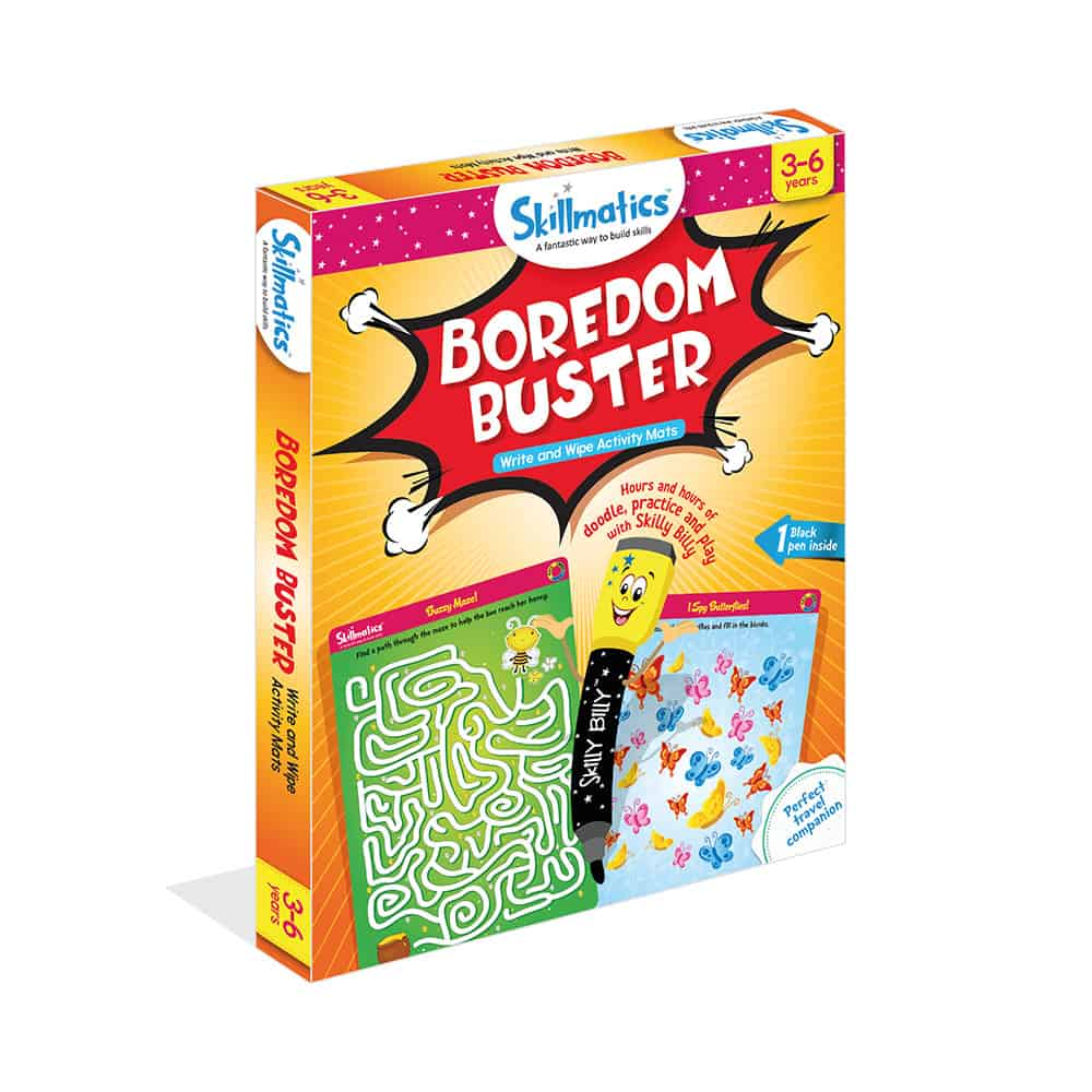 Boredom Buster - Write and Wipe Educational Activity Game For Kids, Goodies N Stuff