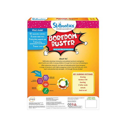 Boredom Buster - Write and Wipe Educational Activity Game For Kids, Goodies N Stuff