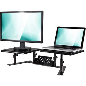 Allsop Metal Art ErgoTwin Height Adjustable Dual Monitor Stand - (31883) - 20 lb Load Capacity - 8.4" Height x 32" Width x 14" Depth - Desktop - Steel - Pearl Black, Goodies N Stuff