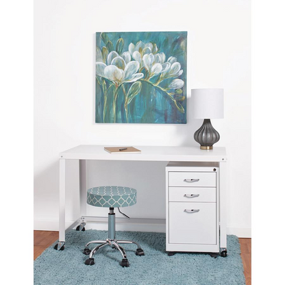 Lorell SOHO Personal Mobile Desk - Rectangle Top - 48" Table Top Width x 23" Table Top Depth - 29.50" HeightAssembly Required - White - 1 Each, Goodies N Stuff