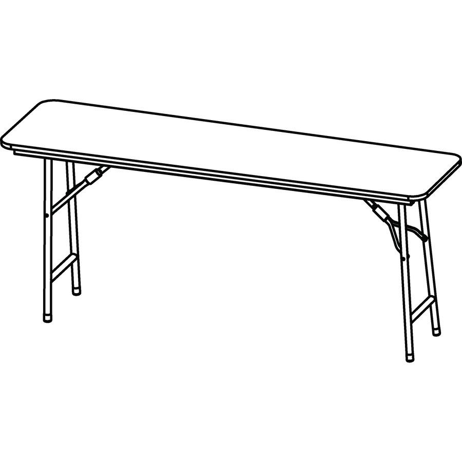 Lorell Economy Folding Banquet Table - Mahogany Rectangle Top - 60" Table Top Width x 18" Table Top Depth x 0.62" Table Top Thickness - 29" Height - Melamine Top Material - 1 Each